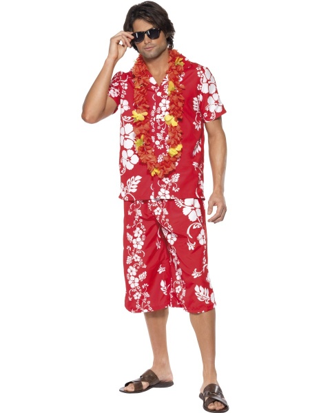 Havajský oblek - červený